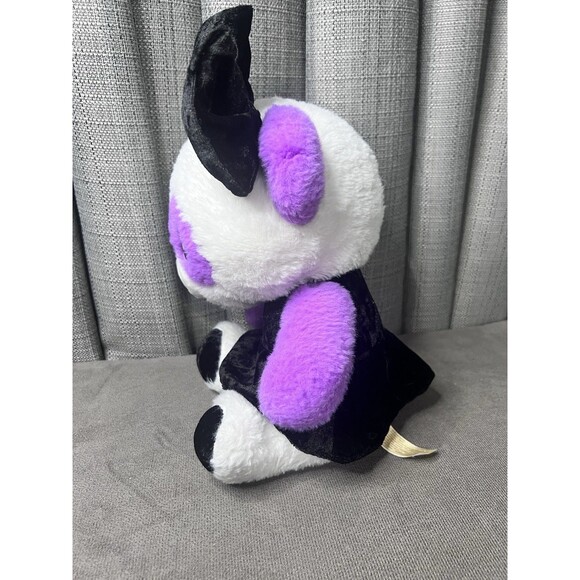 MTY International Panda Bear Plush Purple Black Bow Stuffed Animal Toy 10 Inch - Picture 4 of 11